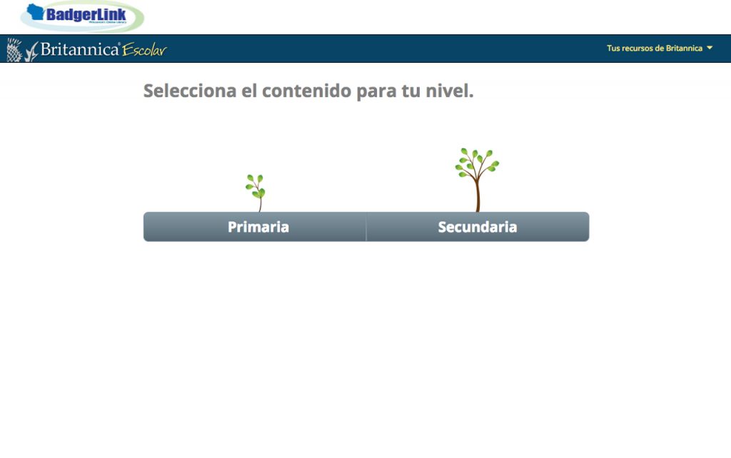 Screen capture of the Britannica Escolar website homepage.